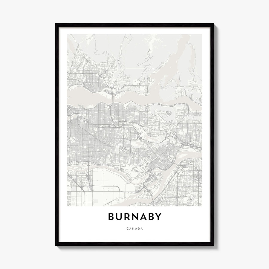 Burnaby Map Poster, framed poster mockup