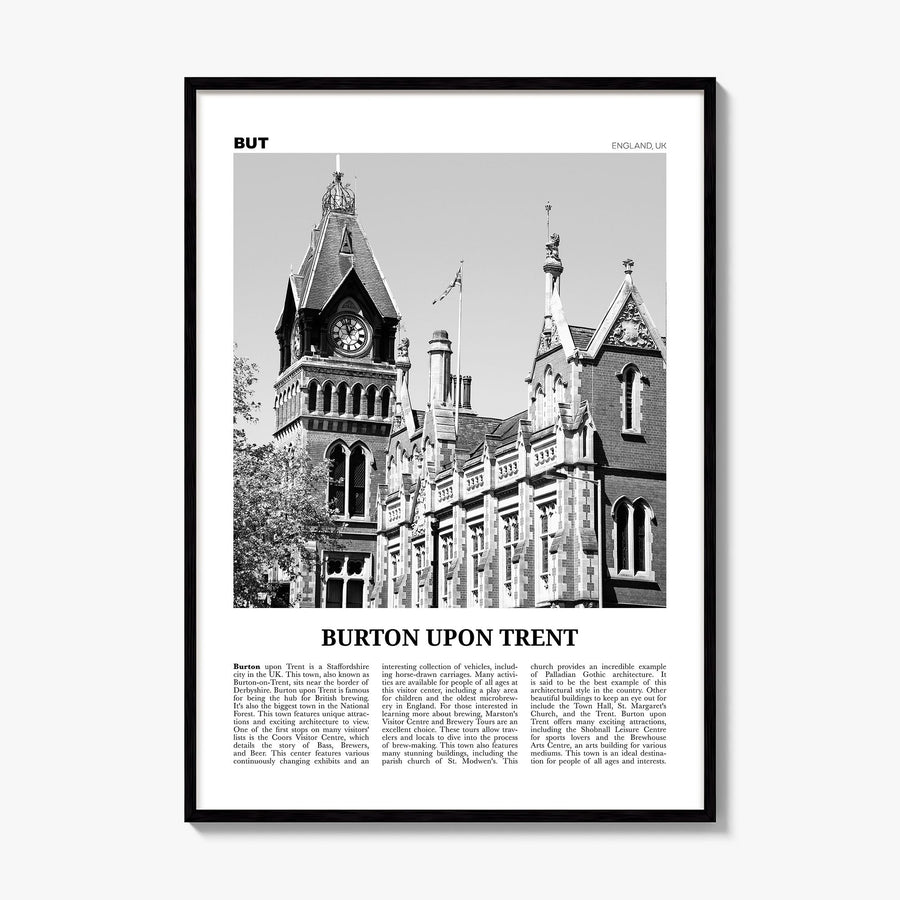 Burton upon Trent Newspaper Poster, framed poster mockup