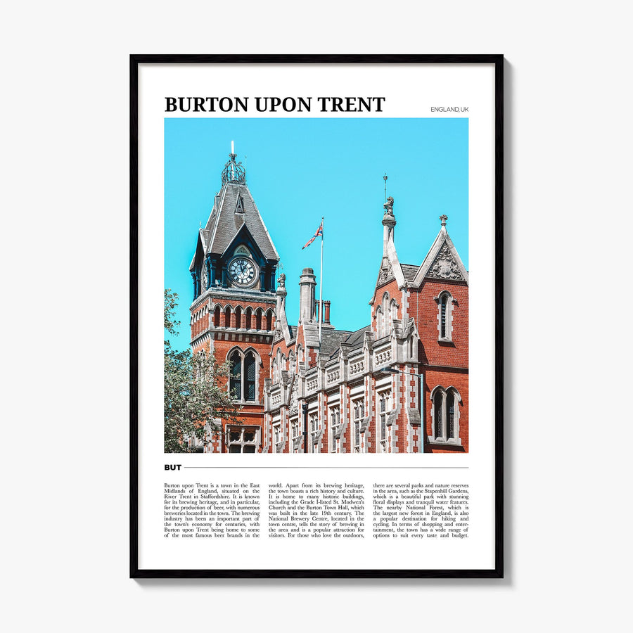 Burton upon Trent Travel Poster, framed poster mockup