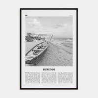 Burundi Poster Black Wood / 8x12 in Nbourhood Travel B&W Poster