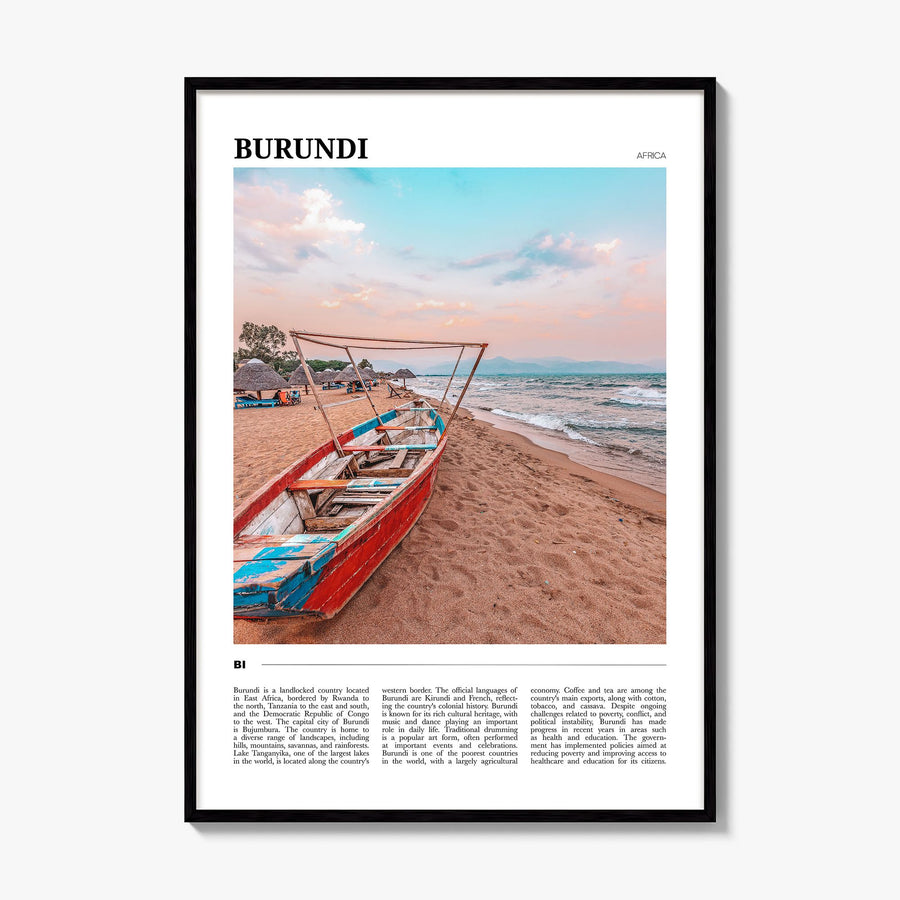 Burundi Travel Poster, framed poster mockup