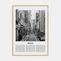 Busan No 1 Poster Natural Wood / 8x12 in Nbourhood Travel B&W Poster