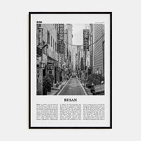 Busan No 1 Poster Black Wood / 8x12 in Nbourhood Travel B&W Poster