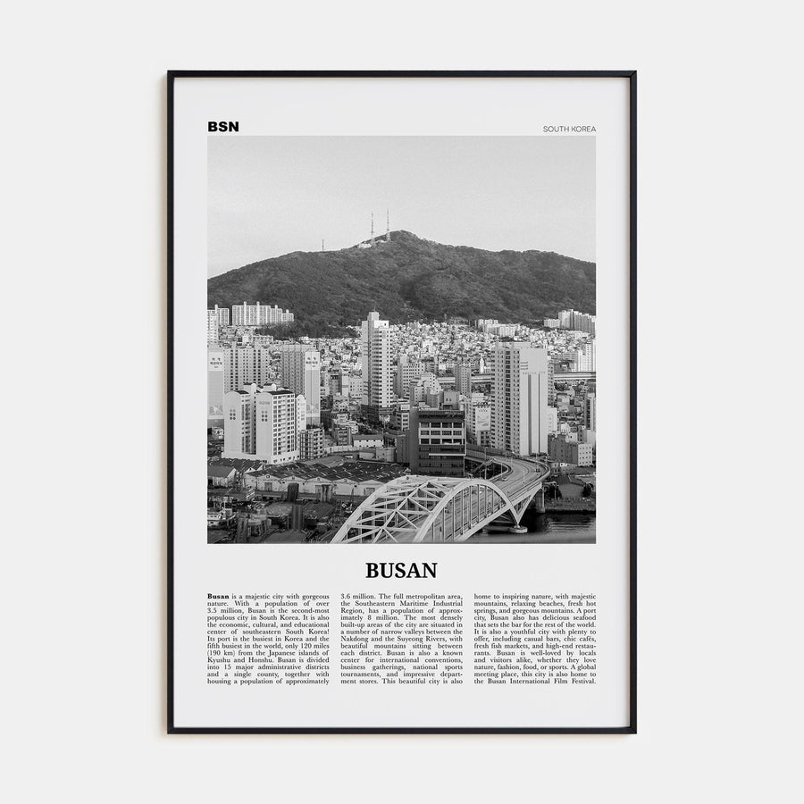 Busan No 2 Poster None / 8x12 in Nbourhood Travel B&W Poster