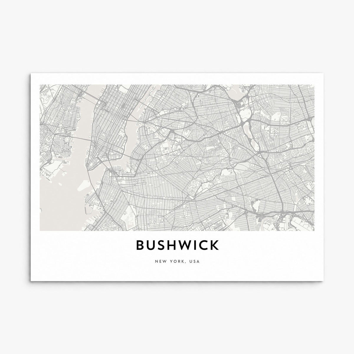Bushwick Map Poster, print only (unframed)