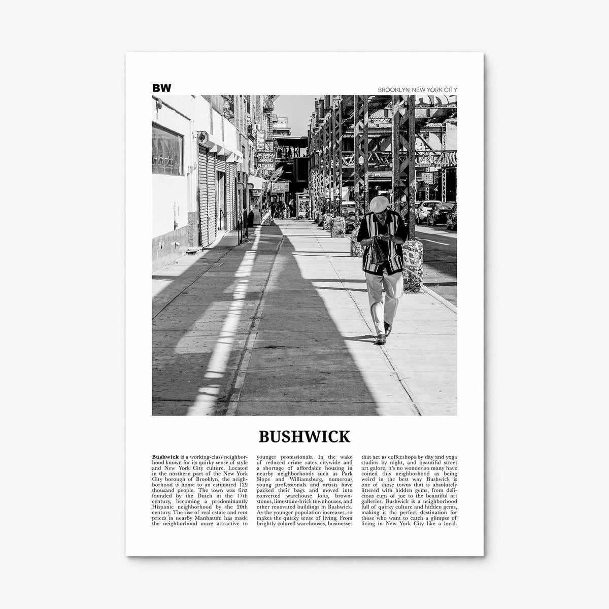 Bushwick Newspaper Poster, print only (unframed)