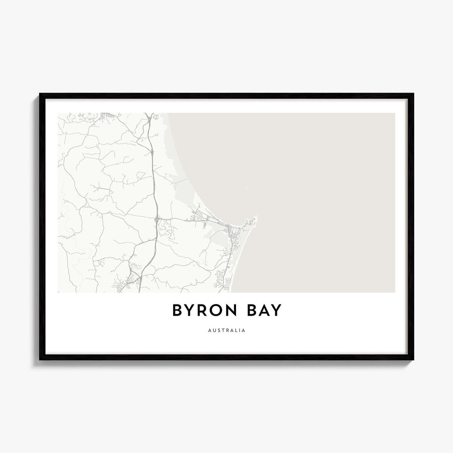 Byron Bay Map Poster, framed poster mockup