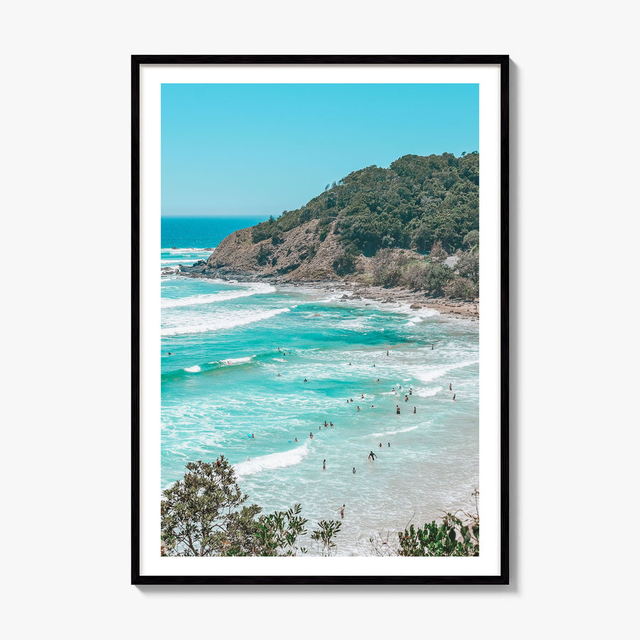 Byron Bay Photo Poster, framed poster mockup, white border