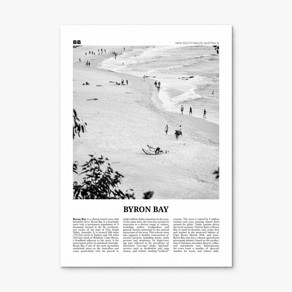 Byron Bay Newspaper No 1 Poster, print only (unframed)