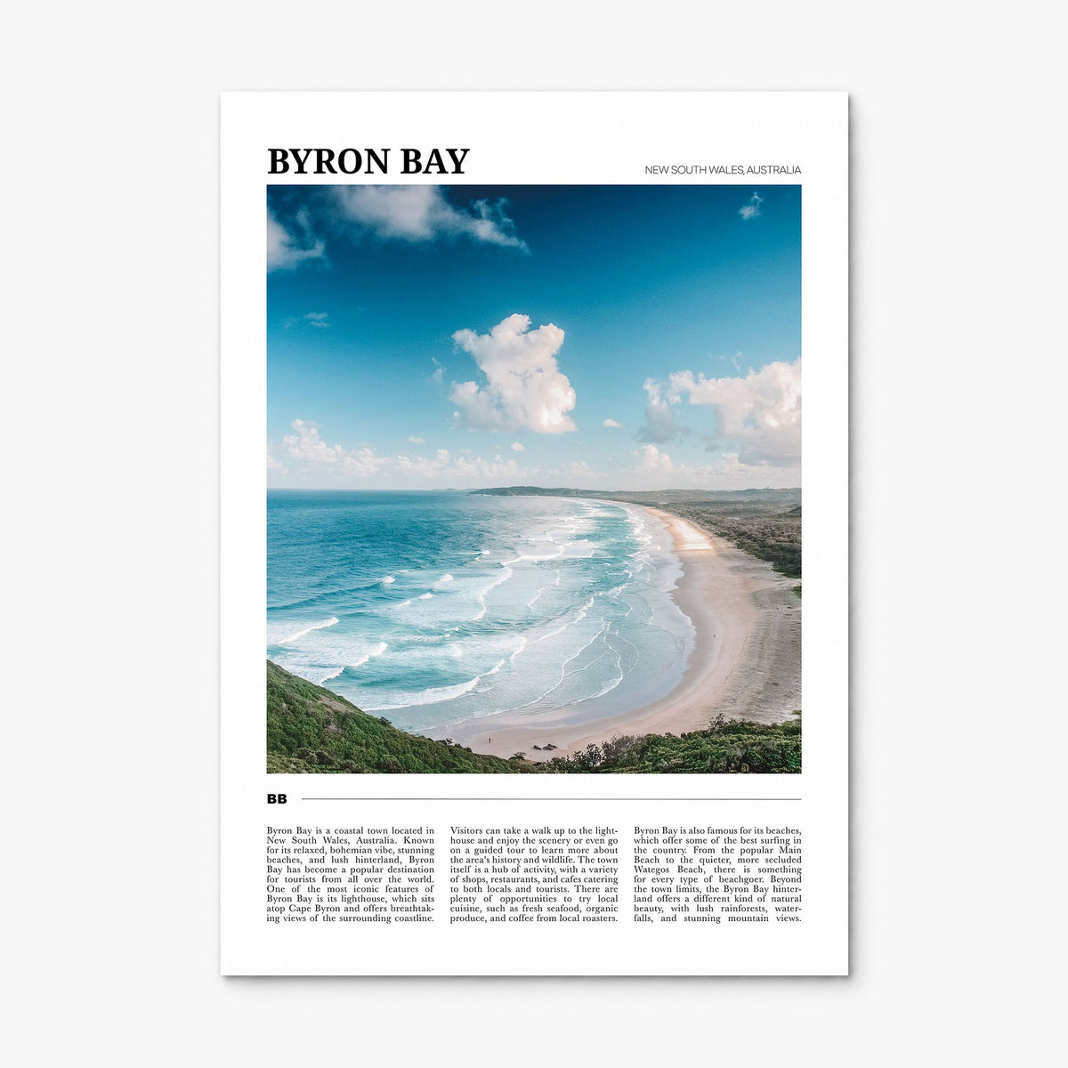 Byron Bay Travel No 1 Poster, print only (unframed)