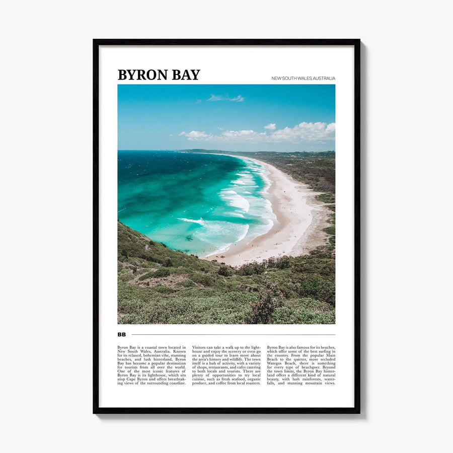 Byron Bay Travel No 2 Poster, framed poster mockup