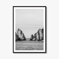 Cabo San Lucas black & white photo poster of Mexico – vertical wall art, unframed print shown in interior mockup