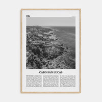 Cabo San Lucas Poster Natural Wood / 8x12 in Nbourhood Travel B&W Poster