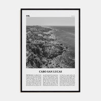 Cabo San Lucas Poster Black Wood / 8x12 in Nbourhood Travel B&W Poster