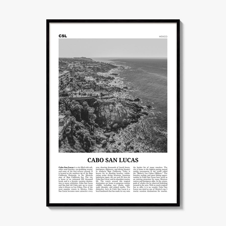 Cabo San Lucas Newspaper Poster, framed poster mockup