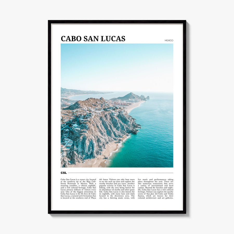 Cabo San Lucas Travel Poster, framed poster mockup
