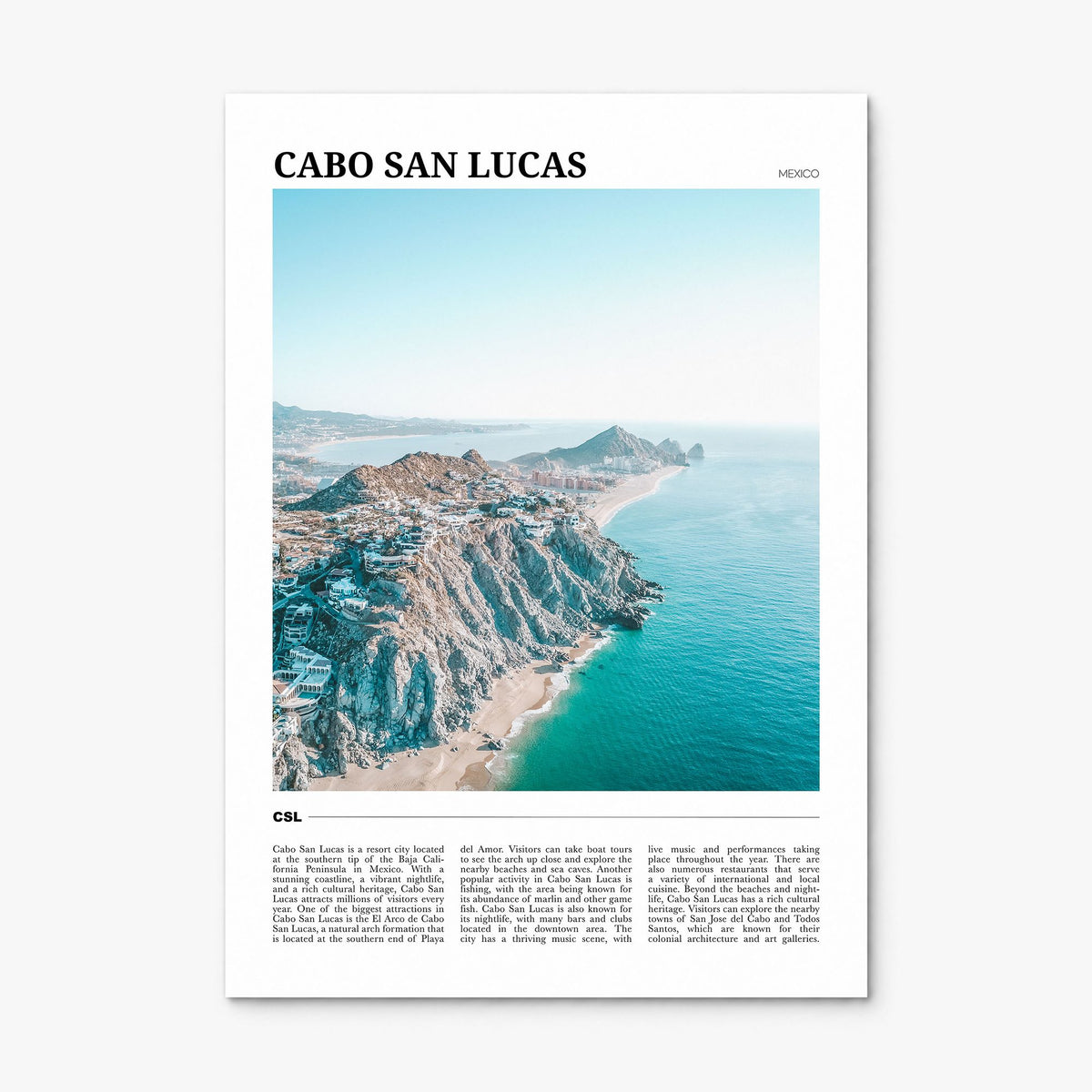 Cabo San Lucas Travel Poster, print only (unframed)