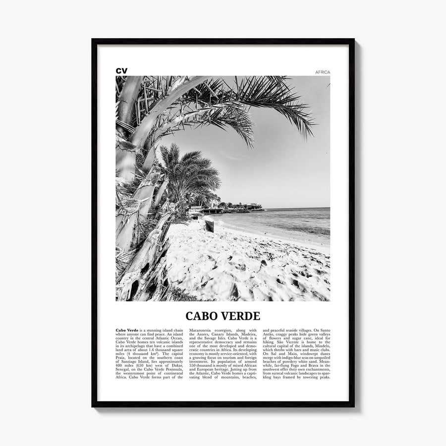 Cabo Verde Newspaper Poster, framed poster mockup