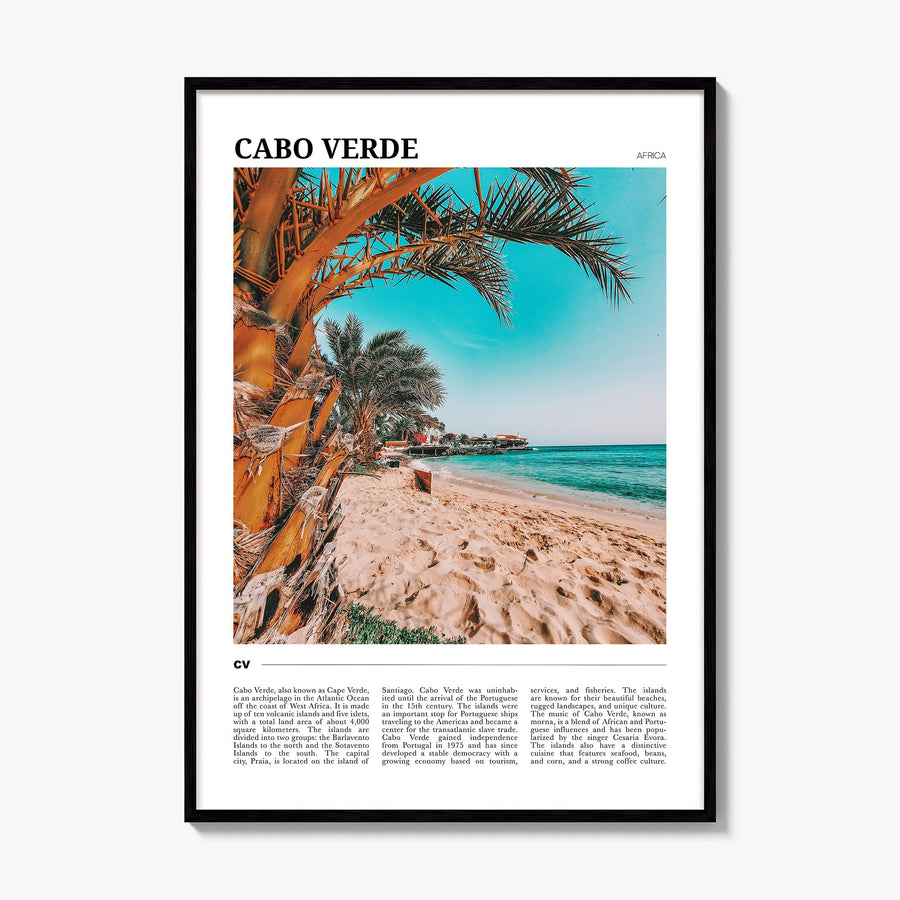Cabo Verde Travel Poster, framed poster mockup