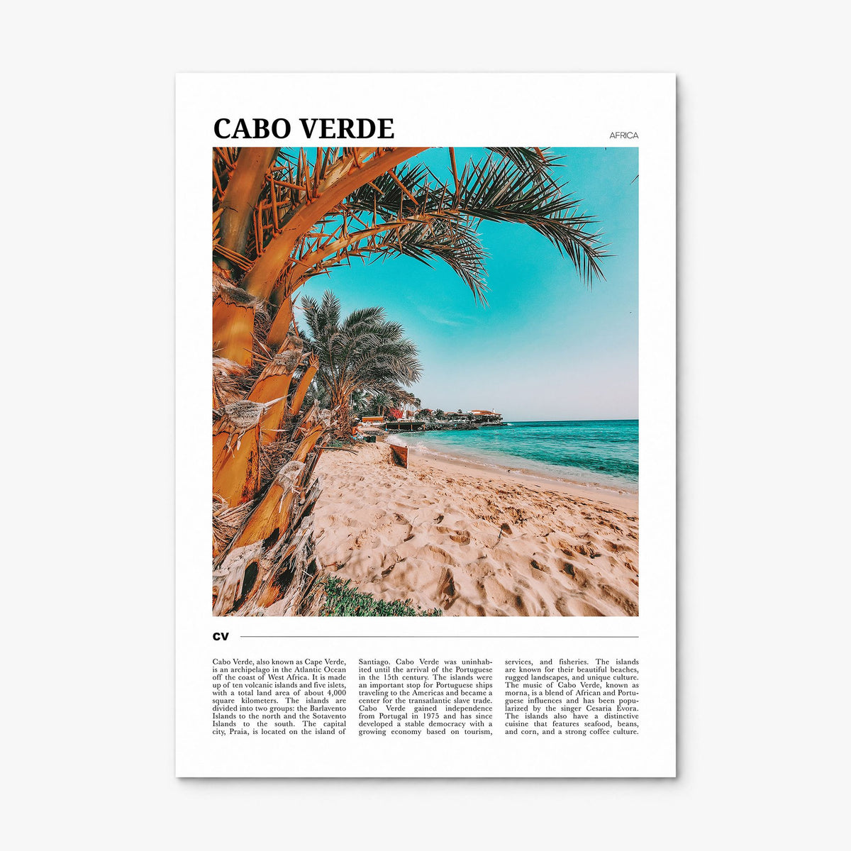Cabo Verde Travel Poster, print only (unframed)
