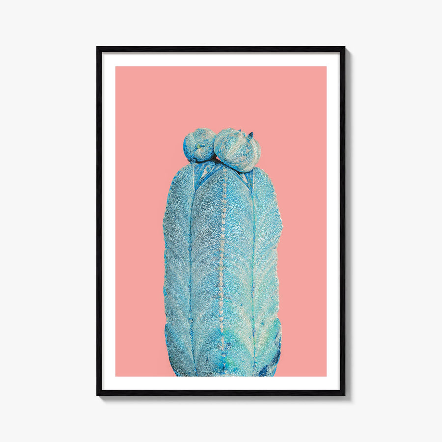 Cactus no. 4 colorful photo poster – vertical wall art, unframed print shown in interior mockup