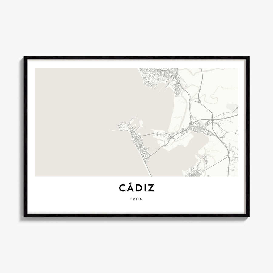 Cádiz Map Poster, framed poster mockup
