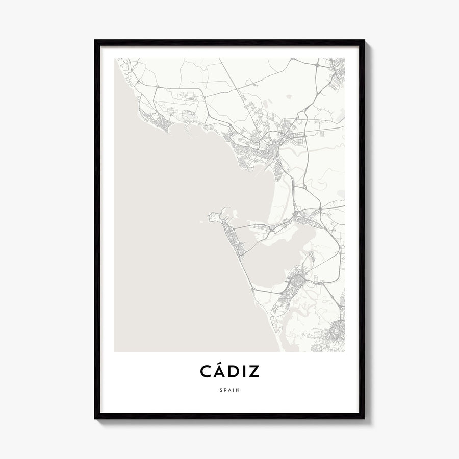 Cádiz Map Poster, framed poster mockup