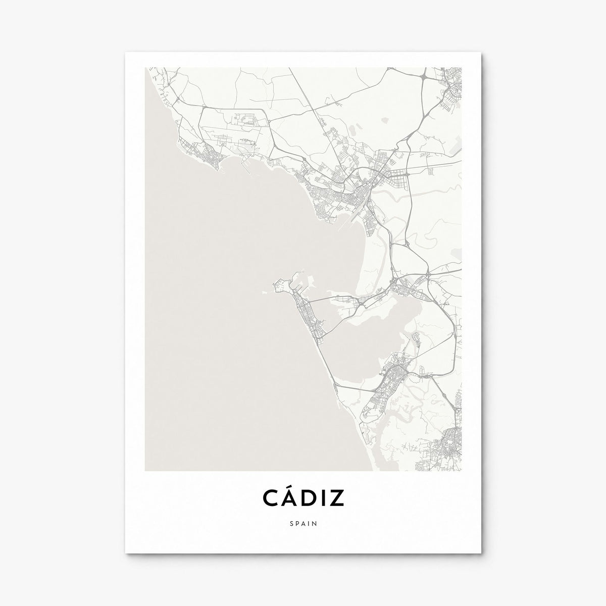 Cádiz Map Poster, print only (unframed)