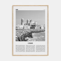 Cádiz Poster Natural Wood / 8x12 in Nbourhood Travel B&W Poster