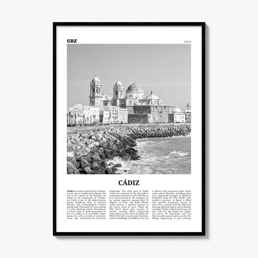 Cádiz Newspaper Poster, framed poster mockup