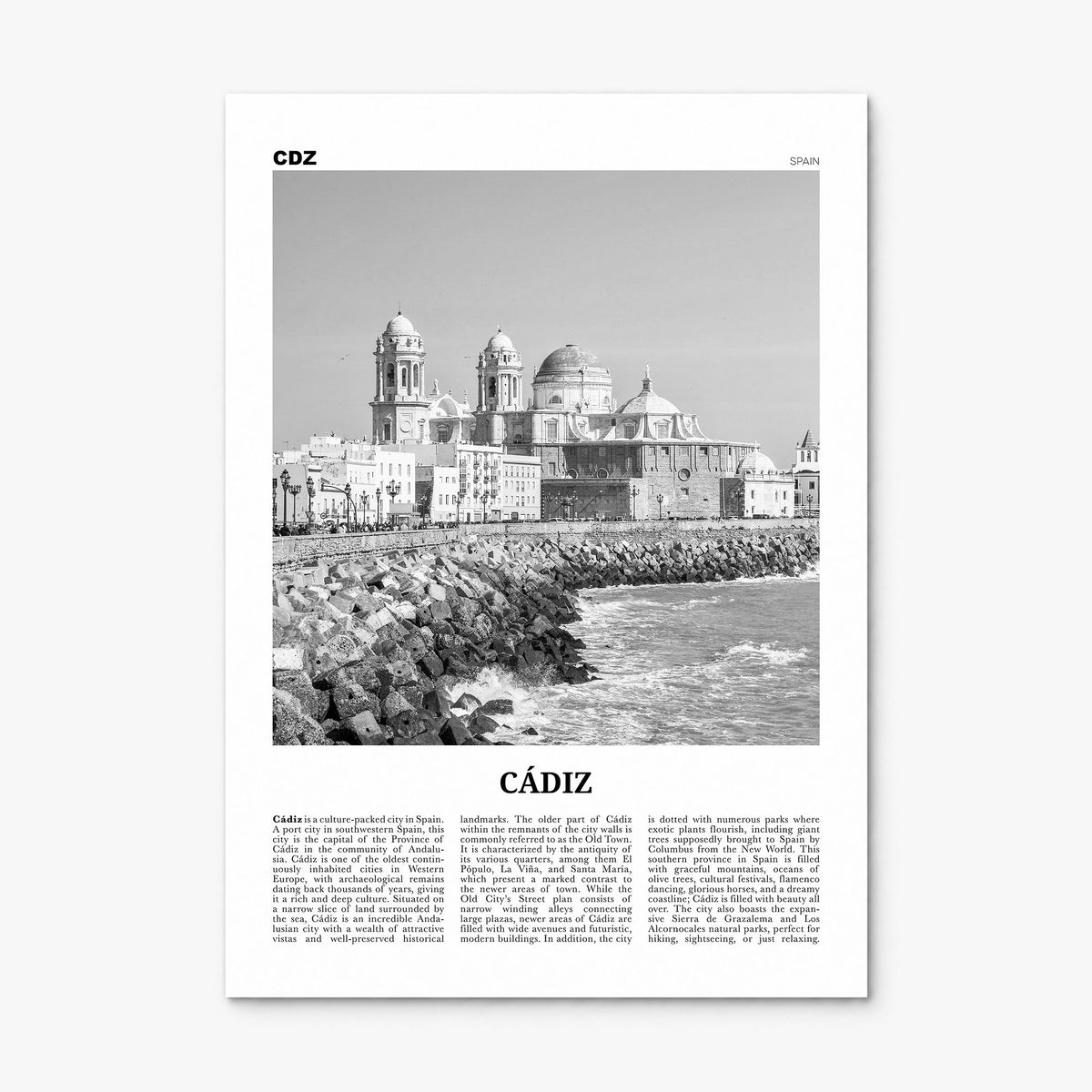 Cádiz Newspaper Poster, print only (unframed)