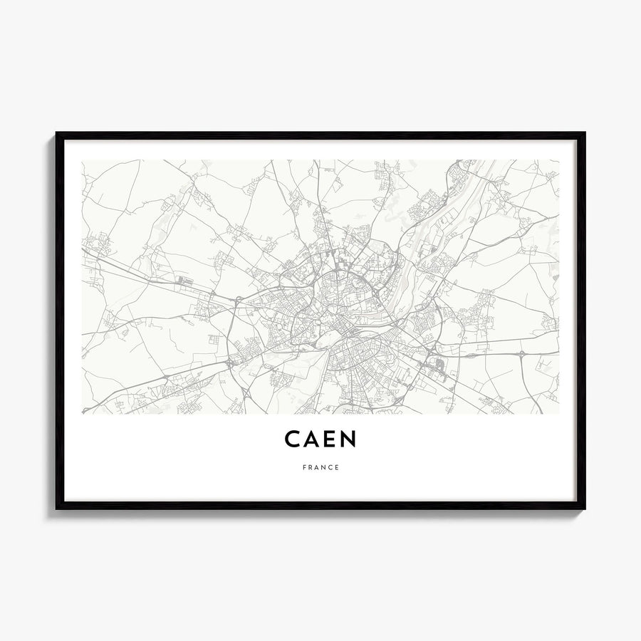 Caen Map Poster, framed poster mockup