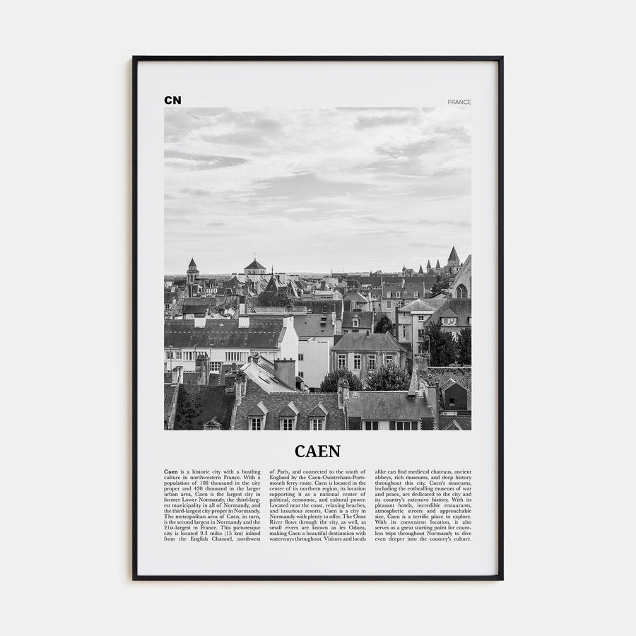 Caen No 1 Poster None / 8x12 in Nbourhood Travel B&W Poster