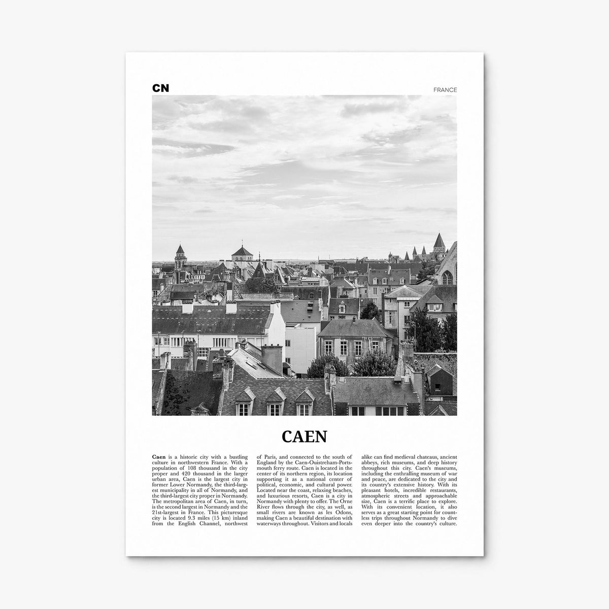 Caen Newspaper No 1 Poster, print only (unframed)