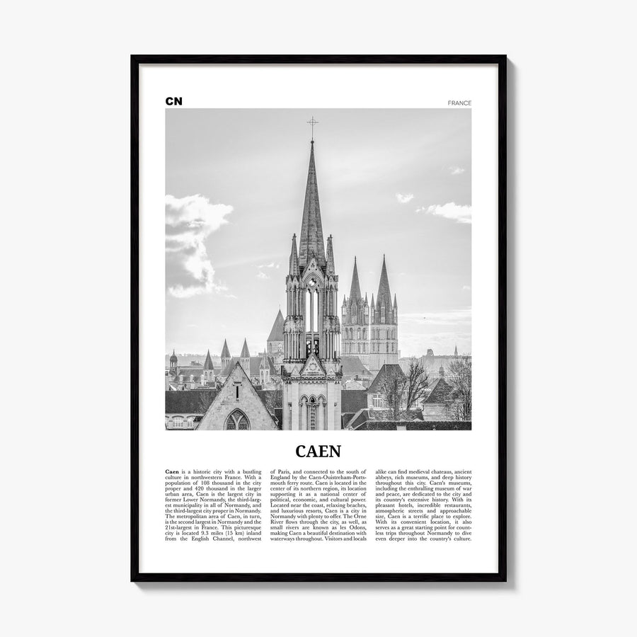 Caen Newspaper No 2 Poster, framed poster mockup