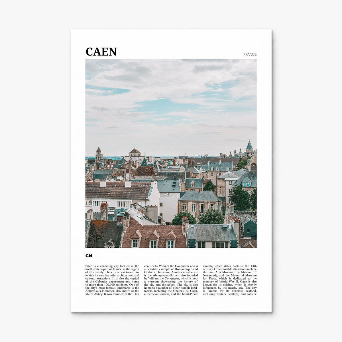 Caen Travel Poster, print only (unframed)