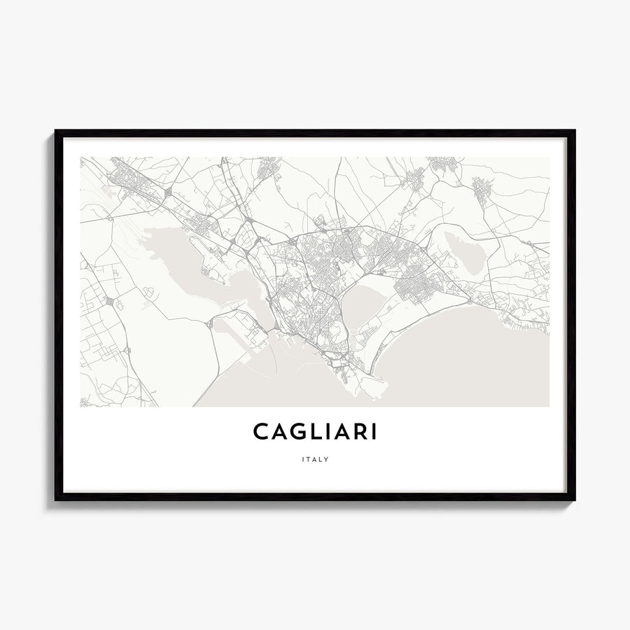 Cagliari Map Poster, framed poster mockup