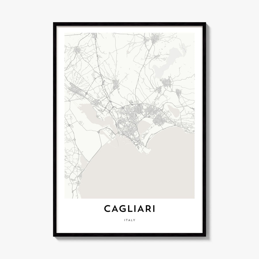 Cagliari Map Poster, framed poster mockup