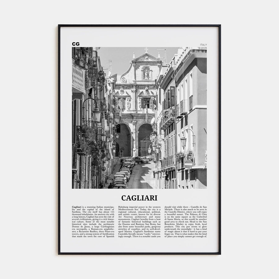 Cagliari No 2 Poster None / 8x12 in Nbourhood Travel B&W Poster