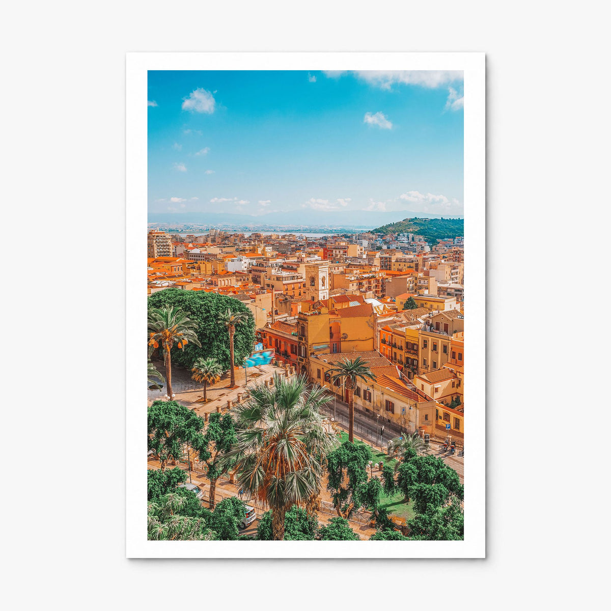 Cagliari Photo Poster, print only (unframed), white border