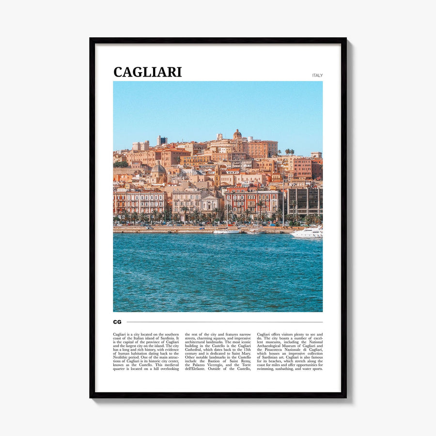 Cagliari Travel Poster, framed poster mockup