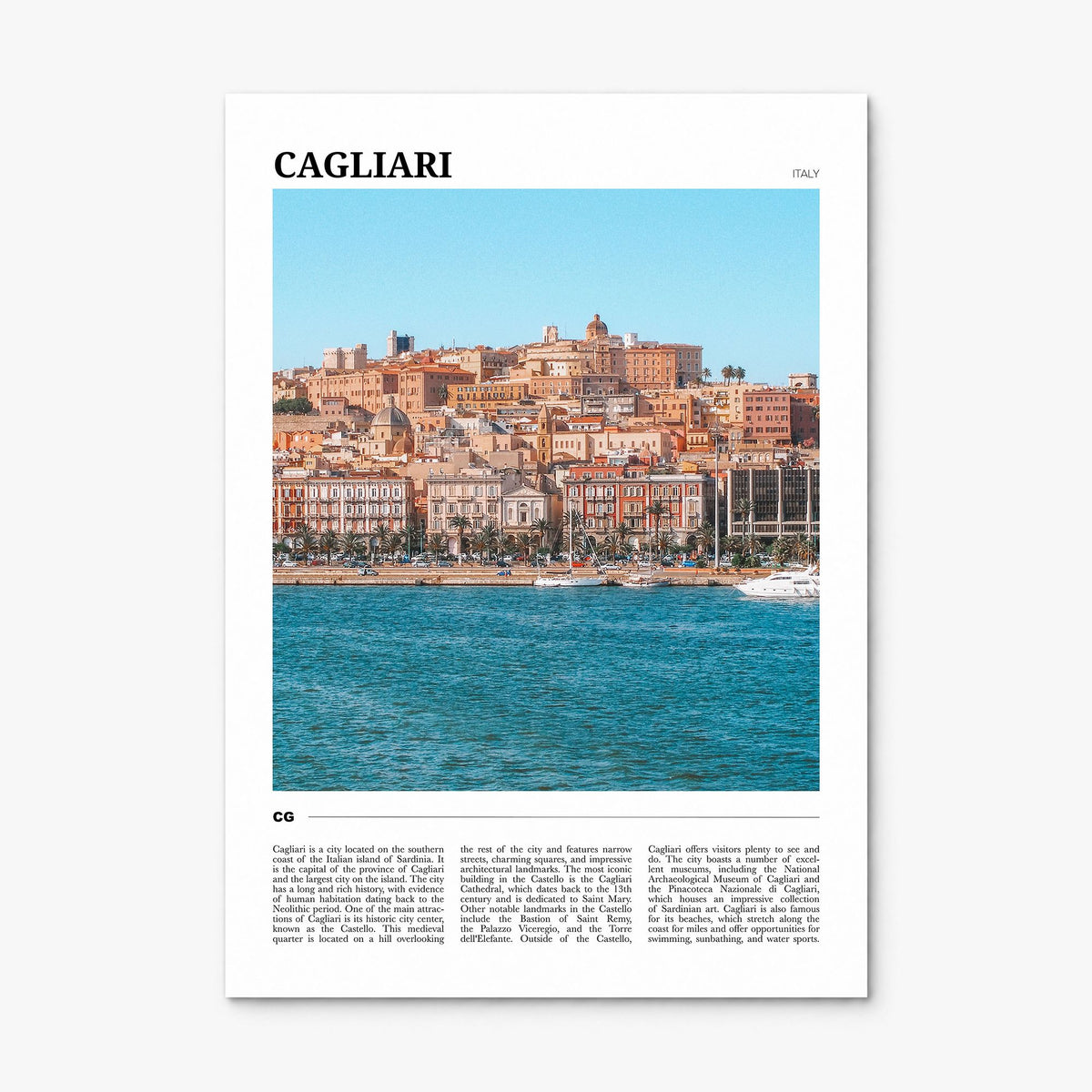 Cagliari Travel Poster, print only (unframed)