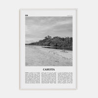 Cahuita Poster White Wood / 8x12 in Nbourhood Travel B&W Poster