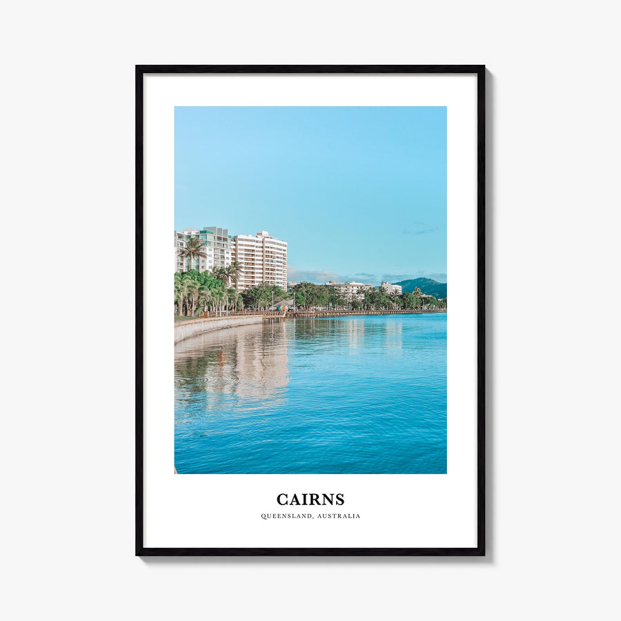 Cairns colorful classic poster of Queensland, Australia – vertical wall art, unframed print shown in interior mockup