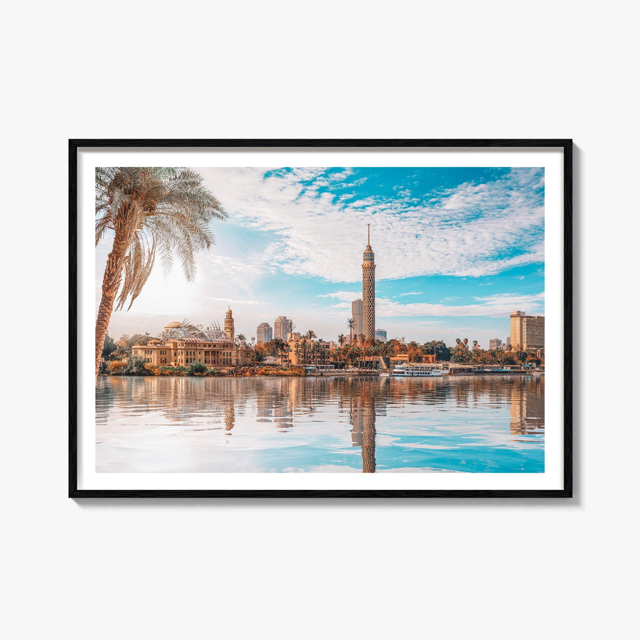 Cairo colorful photo poster of Egypt – horizontal wall art, unframed print shown in interior mockup