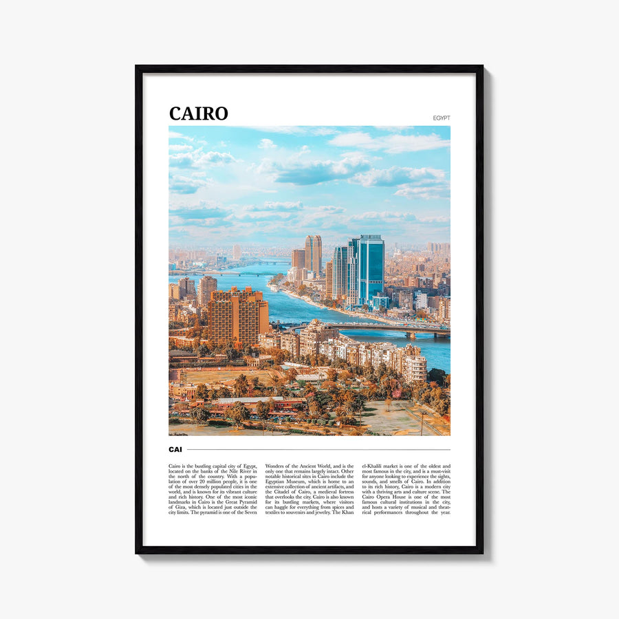 Cairo colorful travel poster of Egypt – vertical wall art, unframed print shown in interior mockup