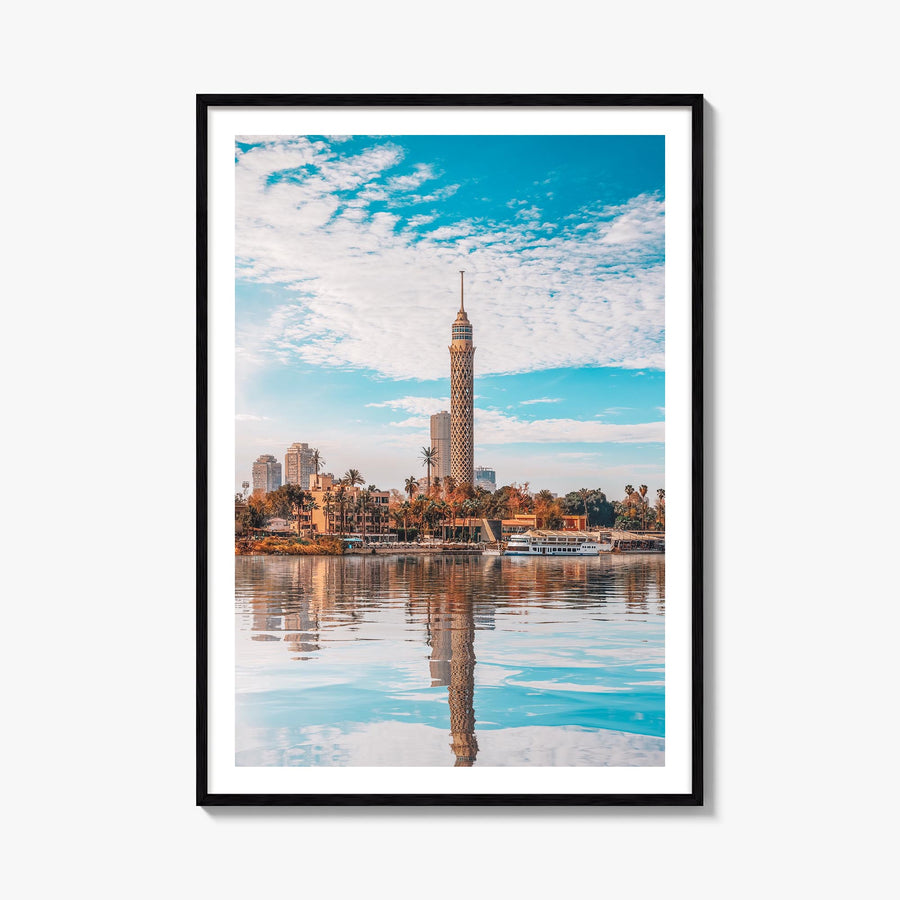 Cairo no. 1 colorful photo poster of Egypt – vertical wall art, unframed print shown in interior mockup