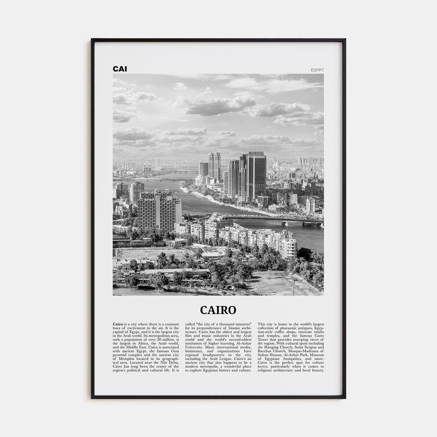 Cairo No 1 Poster None / 8x12 in Nbourhood Travel B&W Poster