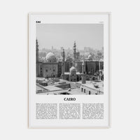 Cairo No 2 Poster White Wood / 8x12 in Nbourhood Travel B&W Poster