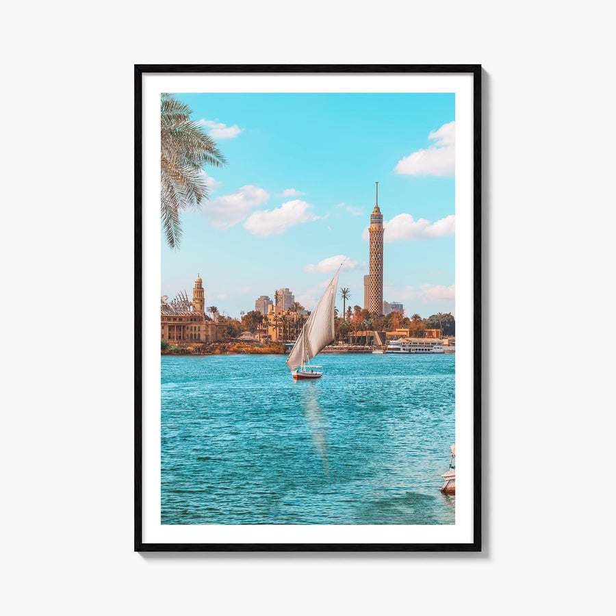 Cairo no. 3 colorful photo poster of Egypt – vertical wall art, unframed print shown in interior mockup